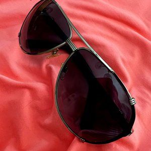 Christian Dior Aviator Sunglasses w/Swarkoski Crystals - Silver with Gray Lenses